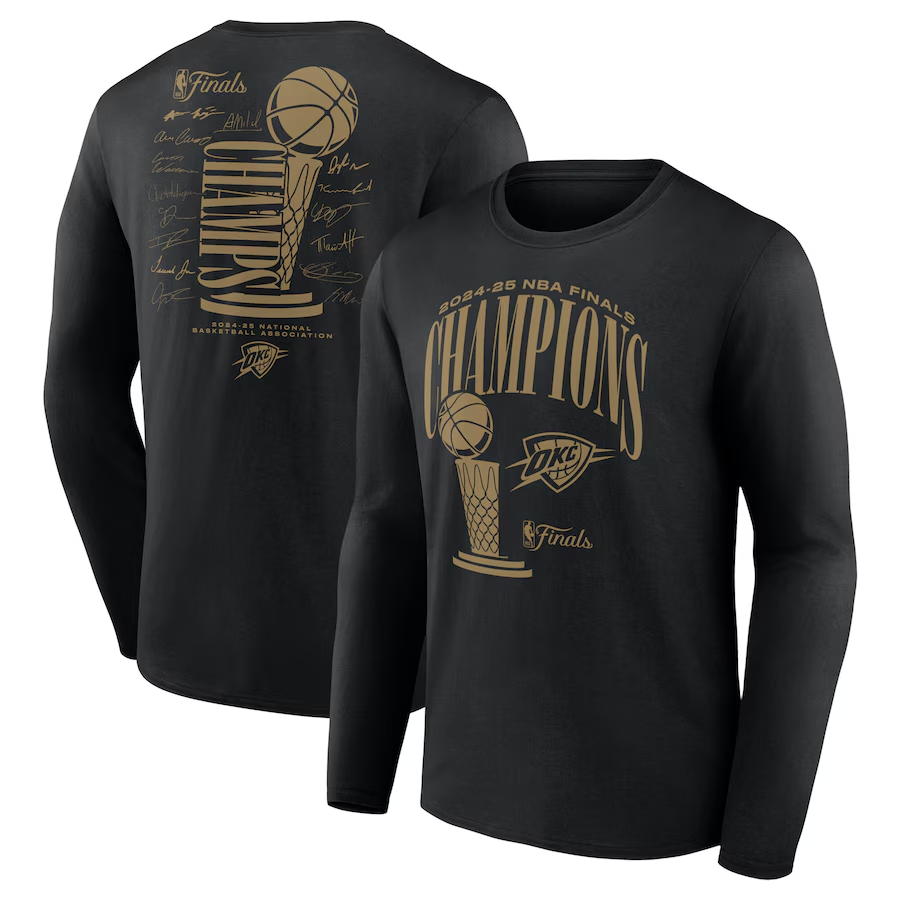 Men 2025 NBA Oklahoma City Thunder black Hoodie style 2